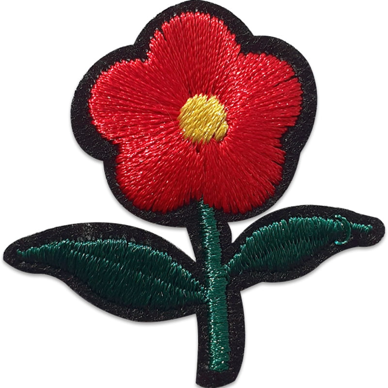Röd majblomma - Tygmärke