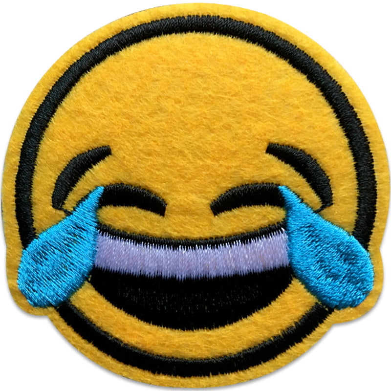 Smiley gråter av skratt - Tygmärke