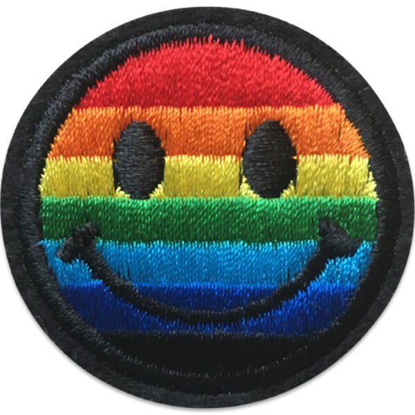 Regnbågsfärgad Emoji - tygmärke