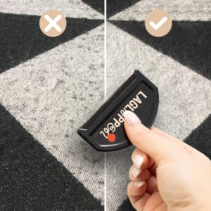 Ullkam - före - efter - noppborttagare