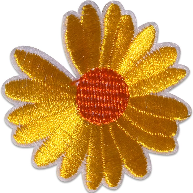 Blomma gerbera - Tygmärke - Gul