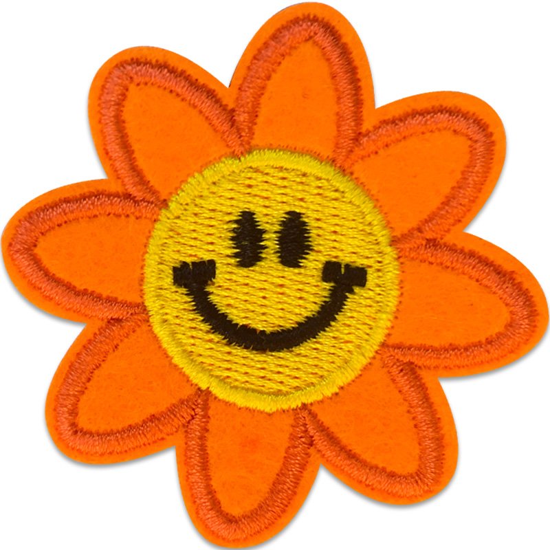 Glad orange blomma - Tygmärke