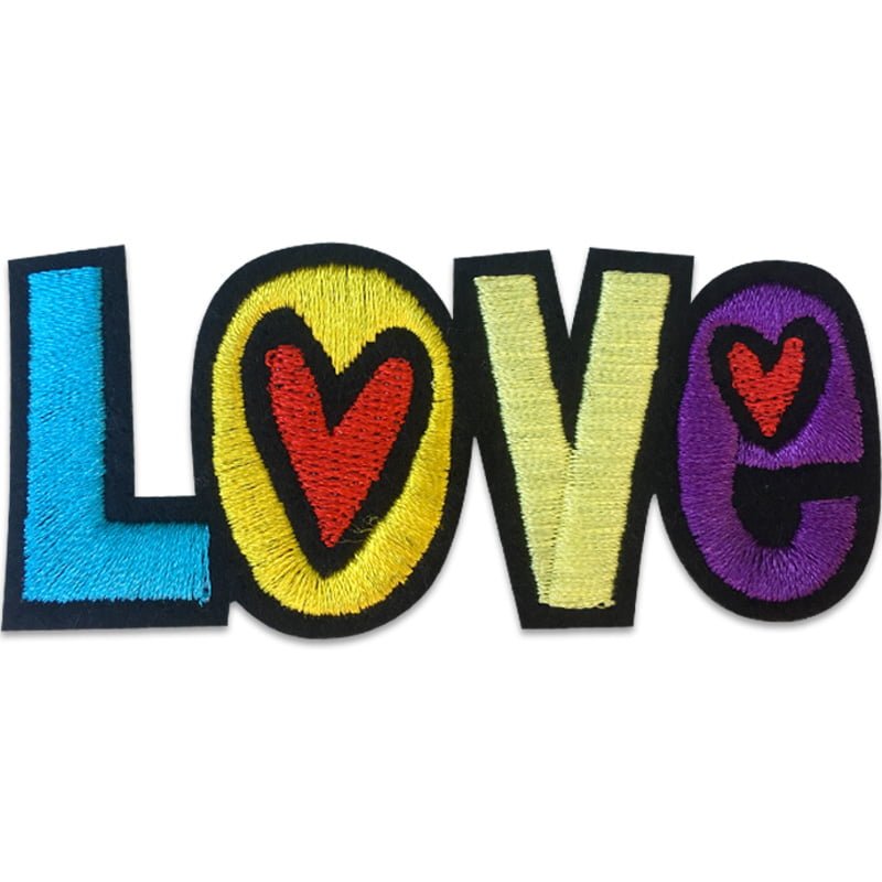 Färgglad love - Tygmärke