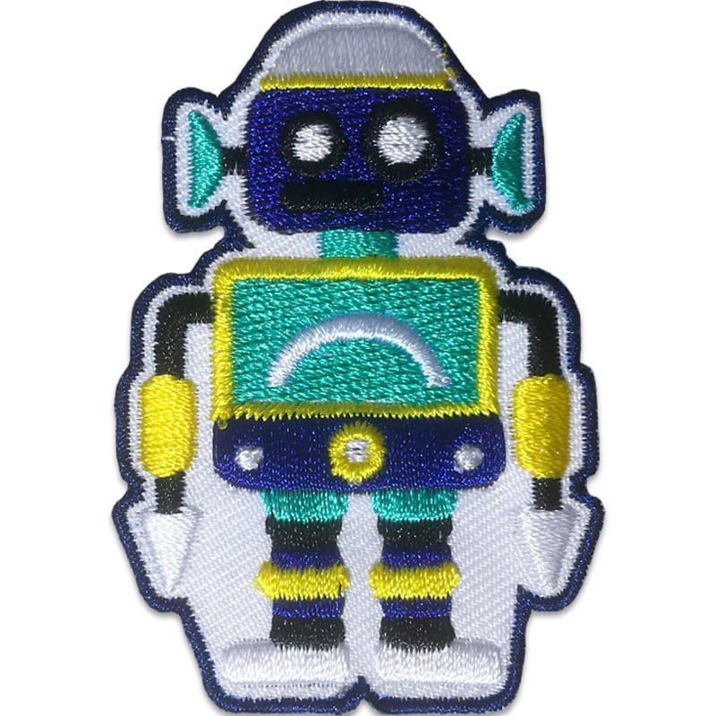 Blå Robot - Tygmärke