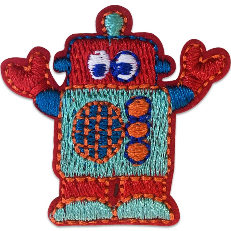 Robot röd - Tygmärke
