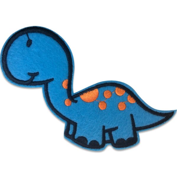 söt blå dinosaurie tygmärke