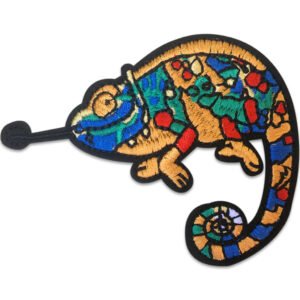Färgglad Kameleont - Tygmärke - Patch