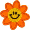 Glad Orange blomma - tygmärke - patch