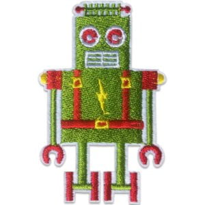 Grön Robot - Tygmärke
