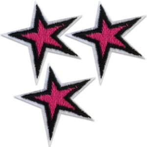 tre rosa stjärnor - tygmärke