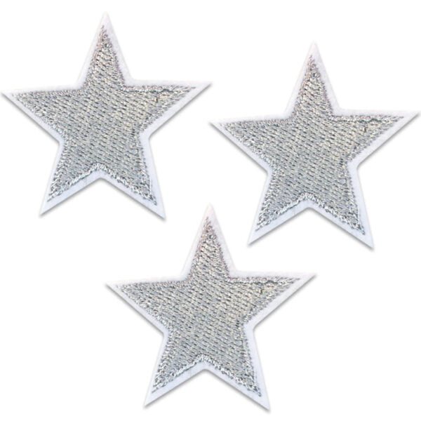 tygmärken - silver stjärnor