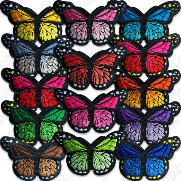 Färgfulla fjärilar - tygmärken