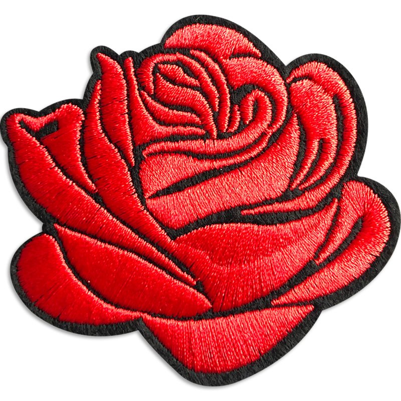 Blommande ros - Tygmärke