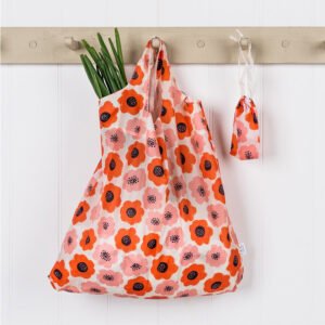 hopvikbar shoppingpåse blommor vintage