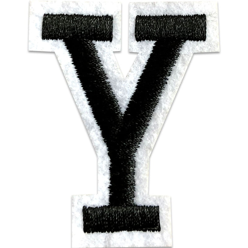 Tygmärken bokstäver - A-Z - Välj din bokstav - Svart/Vit , Y