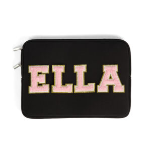 tygmärken bokstäver chenille rosa