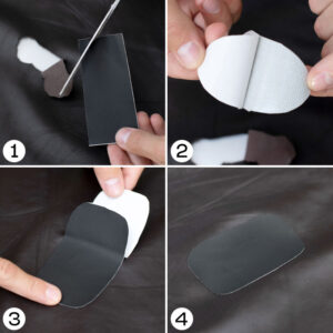 så lagar du med en självhäftande läderlapp