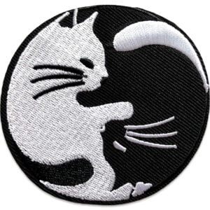 katt symbol tygmärke - yin yang