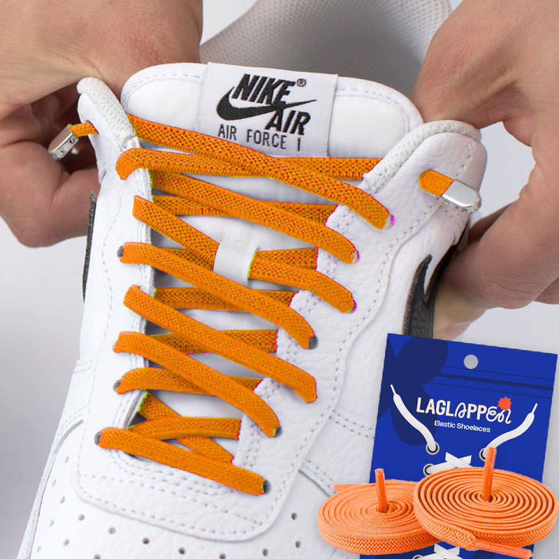 Elastiska skosnören - Slipp knyta - Orange