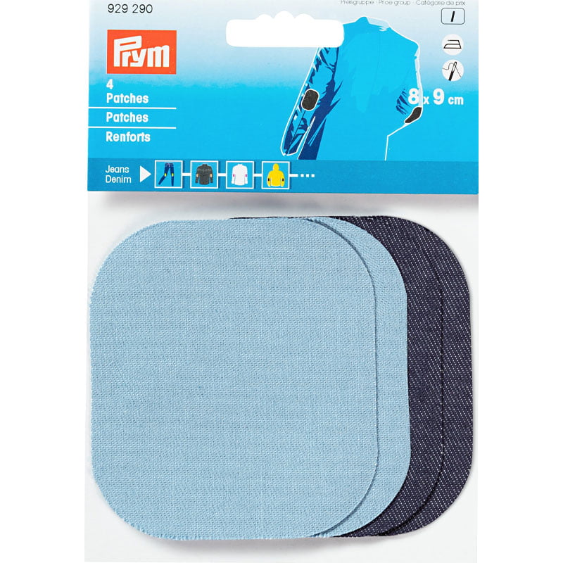 Jeans Laglapp - Mörkblå & Ljusblå - Ljusblå & Mörkblå - 8x9 cm - 4-pack