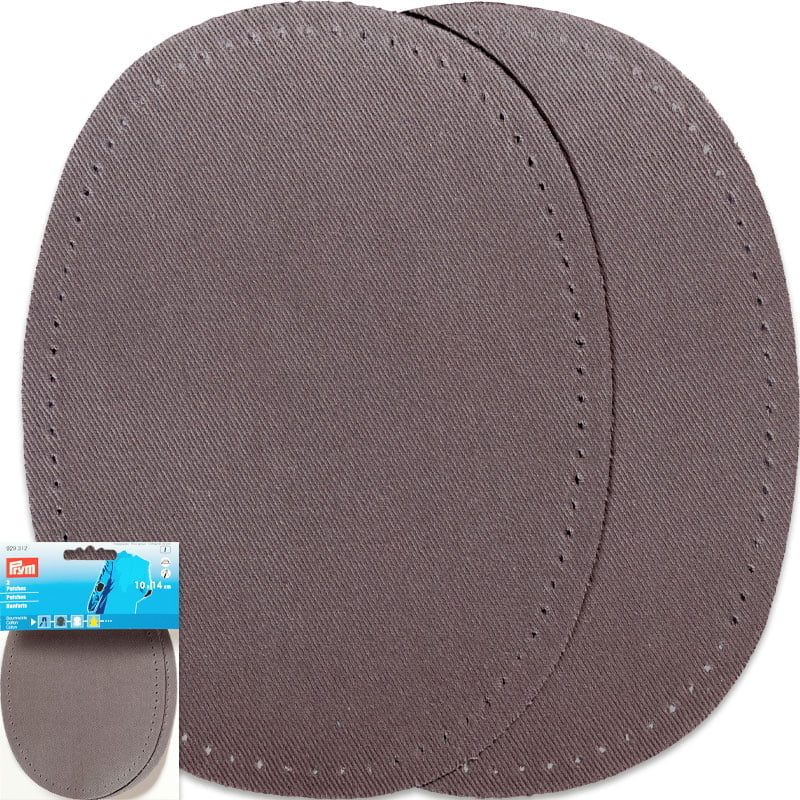 Armbågslappar Bomull - 10 x 14 cm , Grå