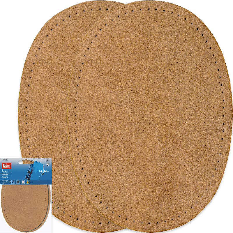 Armbågslappar Mocka - Grovlek 1,6 mm - 10 x 14 cm , Kamel