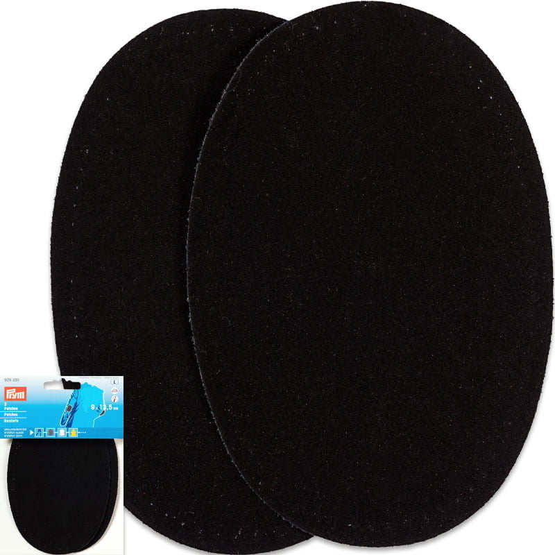 Armbågslappar Velour - Grovlek 0,75 mm - 8 x 10,5 cm , Svart