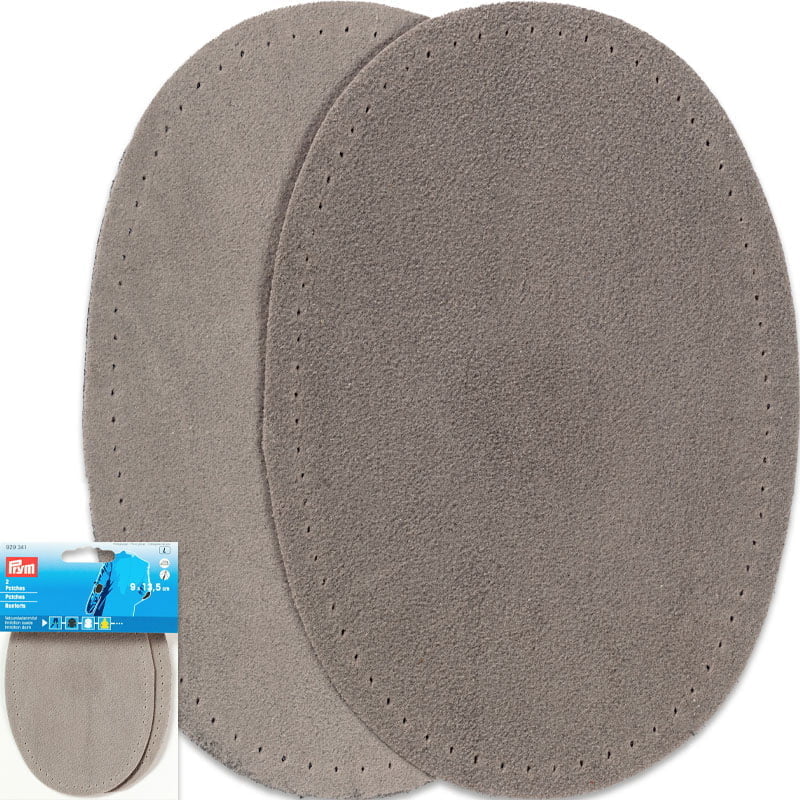 Armbågslappar Velour - Grovlek 0,75 mm - 8 x 10,5 cm , Ljusgrå