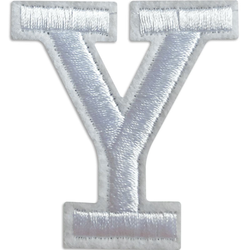 Tygmärken bokstäver - A-Z - Välj din bokstav - Vit/Vit , Y
