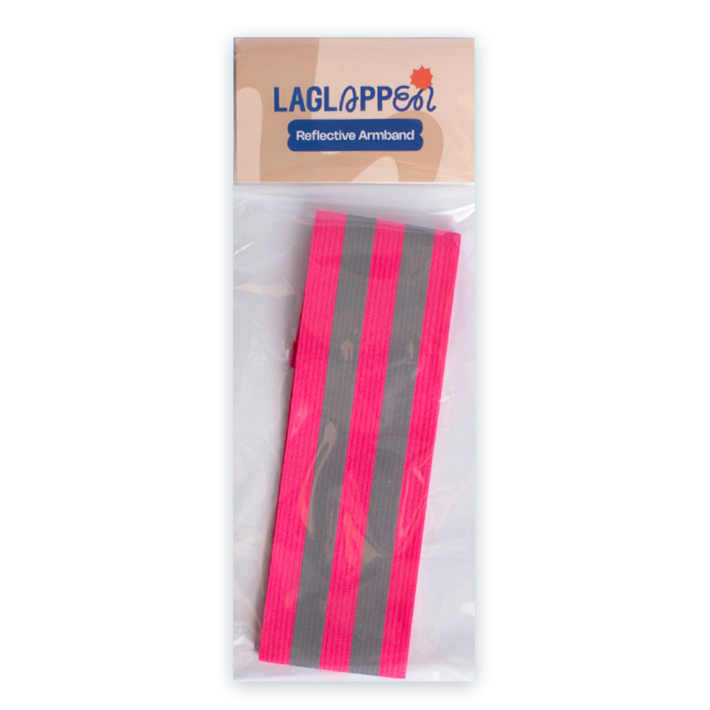 Reflexarmband med kardborre - Rosa