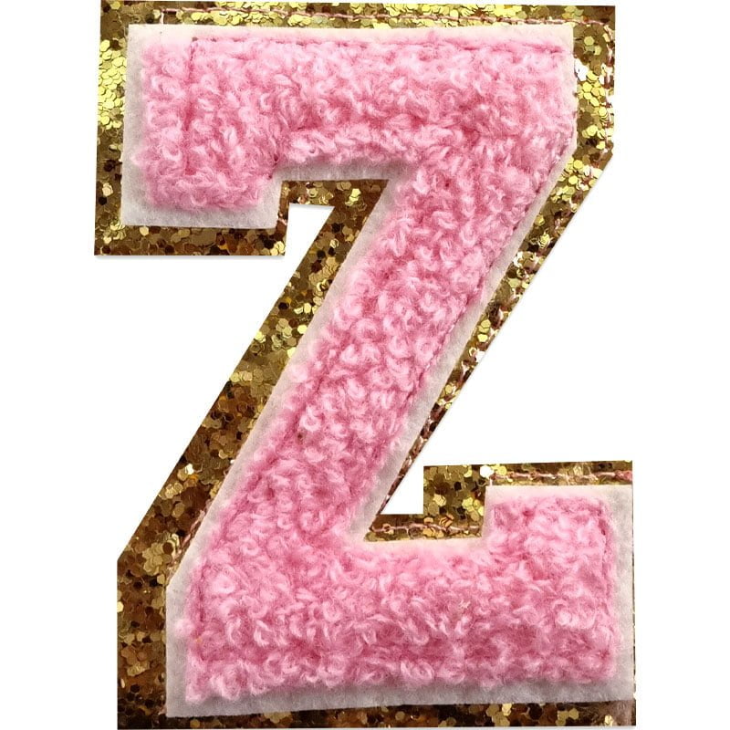 Tygmärken bokstäver - A-Z - Välj din bokstav - Rosa/Guld , Z