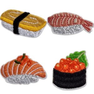 Sushi time - broderade tygmärken