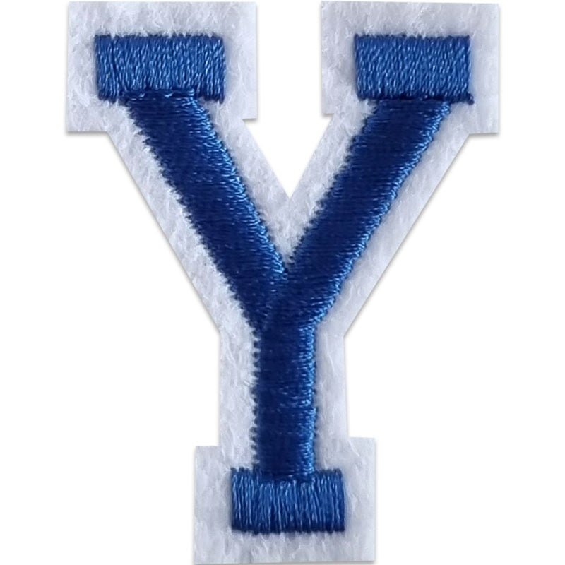 Tygmärken bokstäver - A-Z - Välj din bokstav - Blå/Vit , Y