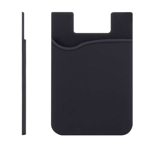 korthållare till mobilen i svart silikon