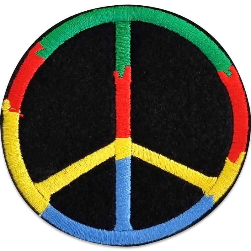 Färgglatt Peacetecken - Tygmärke