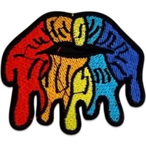 läppar regnbåge tygmärke