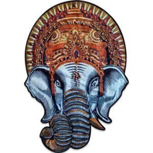 indisk elefant stort tygmärke