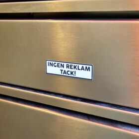 Ingen reklam tack - Klistermärke