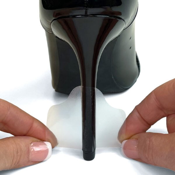 Transparent klackskydd av PVC för att skydda högklackade skor