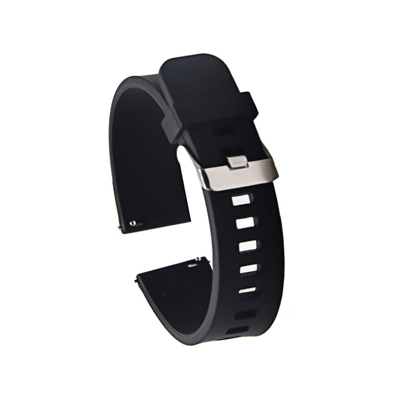 Klockarmband med snabbfäste – Monteras utan verktyg - Silikon , 20 mm , Svart