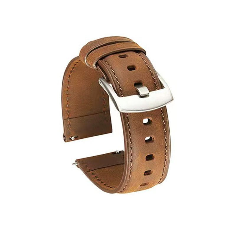 Klockarmband med snabbfäste – Monteras utan verktyg - Läder , 20 mm , Ljusbrun