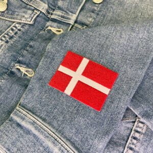 danska flaggan tygmärke på jacka