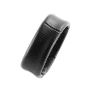 svart ögla i läder till klockarmband