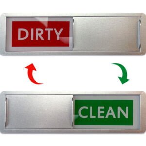 diskmaskinsskylt smutsigt rent