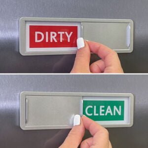 diskmaskinsskylt smutsigt rent