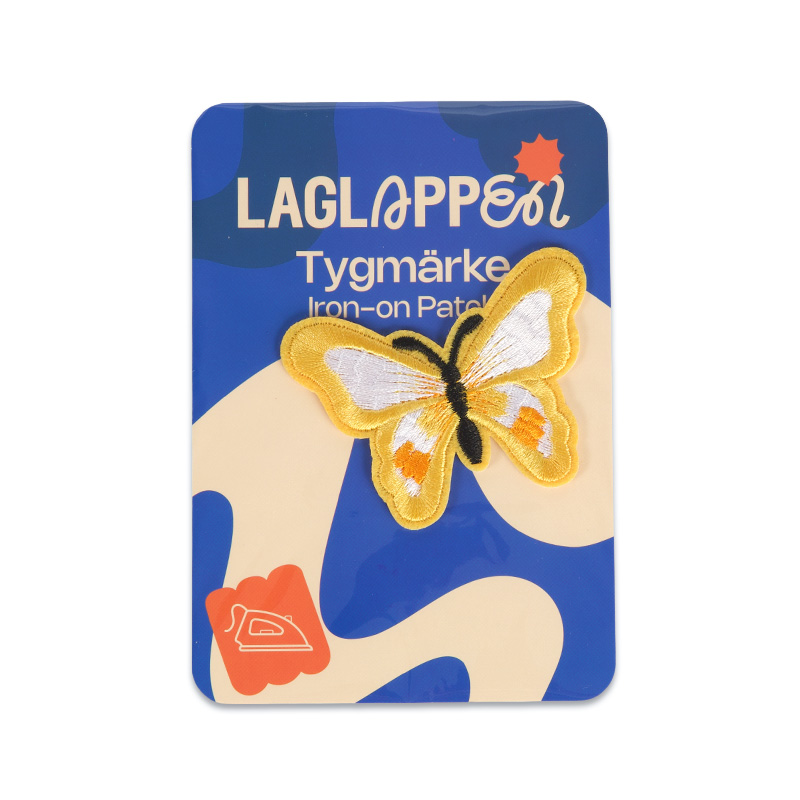 Fina fjärilar - Tygmärke - Gul