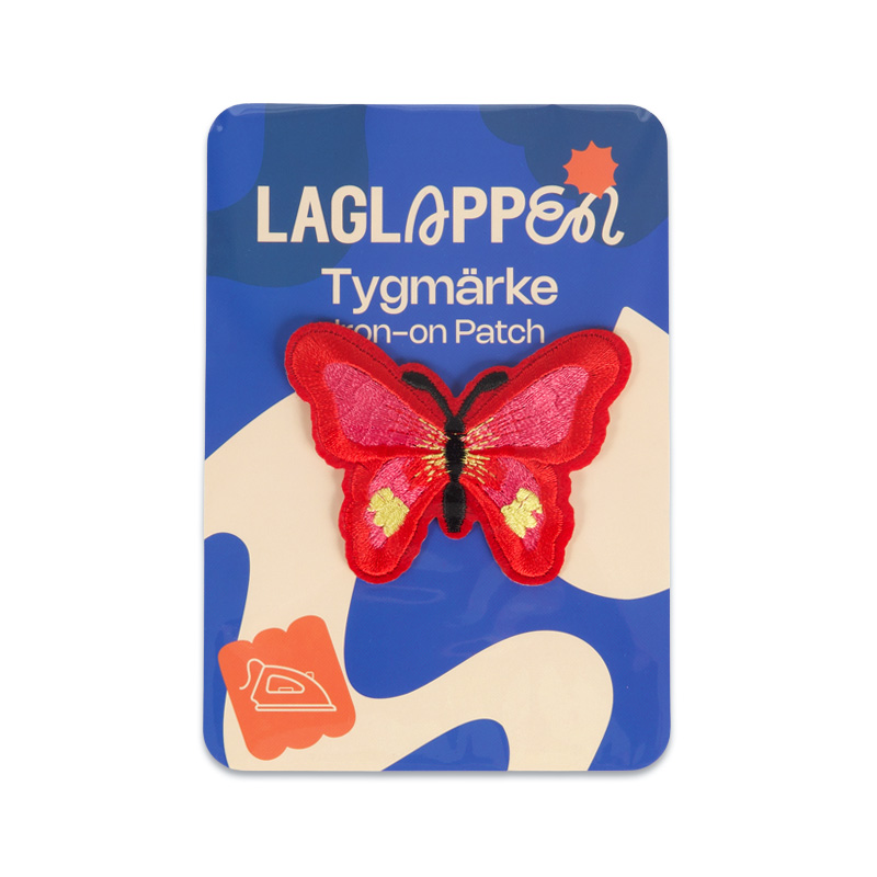 Fina fjärilar - Tygmärke - Röd