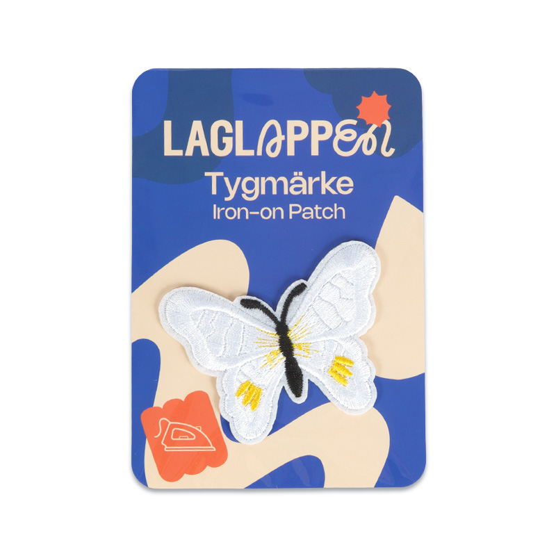 Fina fjärilar - Tygmärke - Vit