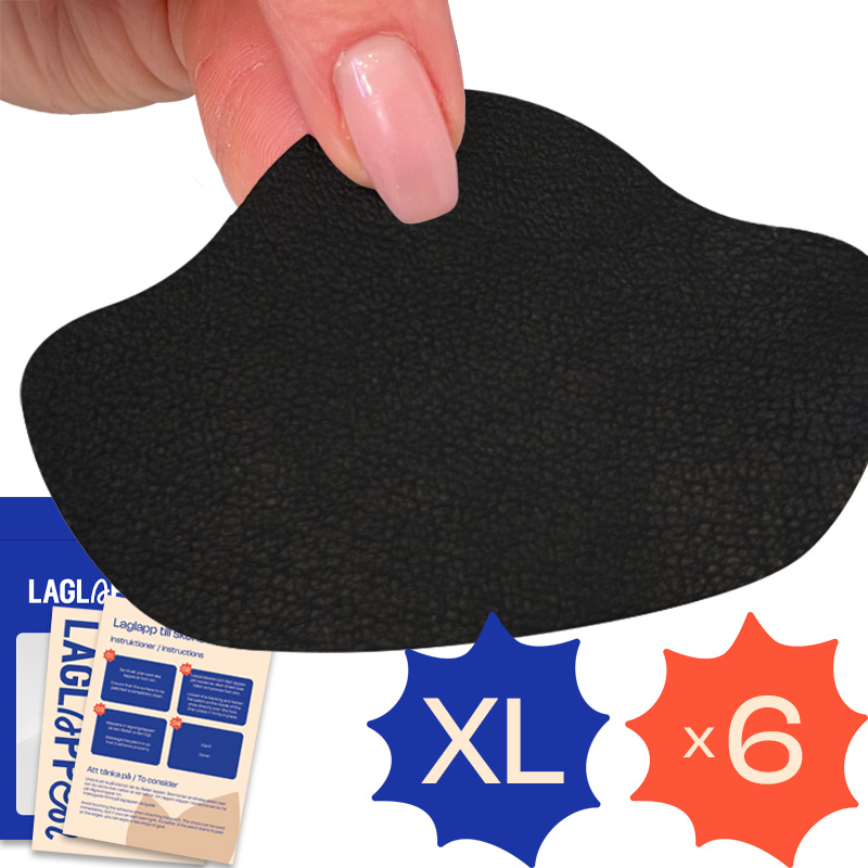 Laga skons hälkappa - Självhäftande laglappar - Svart XL