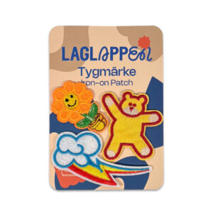 tygmärken nalle, blomma, blixt